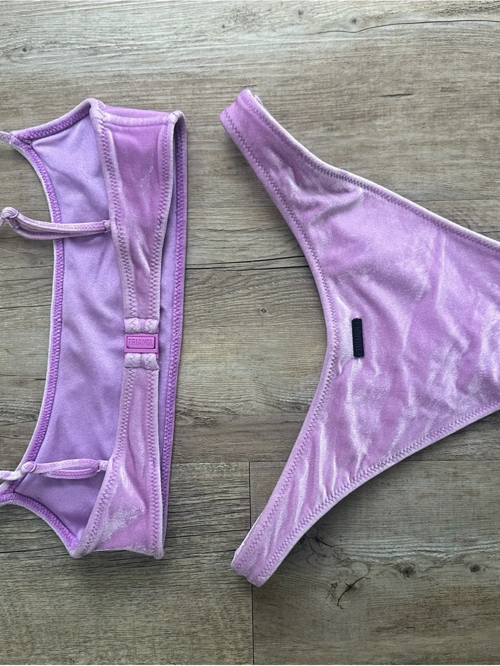 triangl swimwear Lilac Velvet Bikini Top & Bottom Set